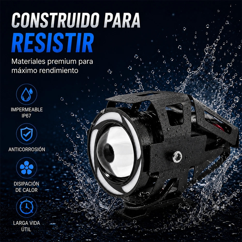 Faro Auxiliar LED U7 de 7 Colores 6W para Motocicleta 12V DEEMASO – MTSD-C090