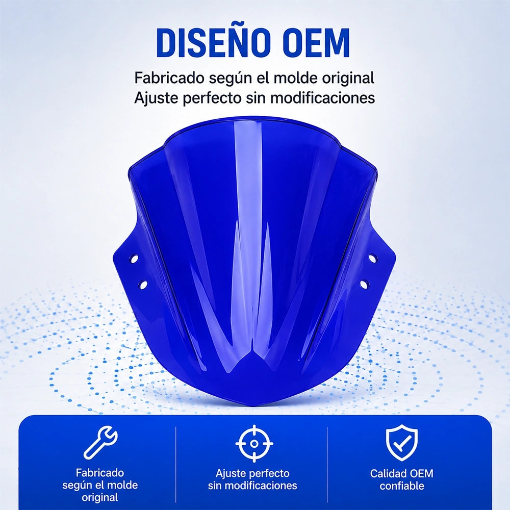 Parabrisas Azul para Motocicleta de PC Resistente al Viento y Polvo | SKU MWPJ-C011