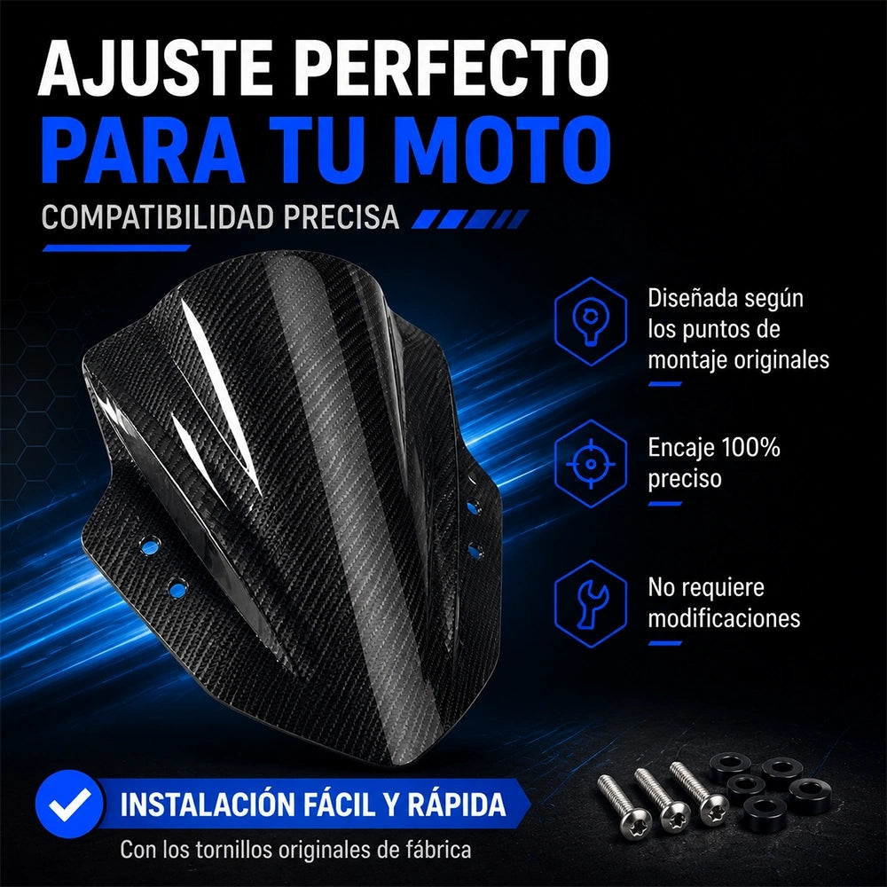 Parabrisas Deportivo DEEMASO para Motocicleta en PC | Color Carbono MWPJ-C016