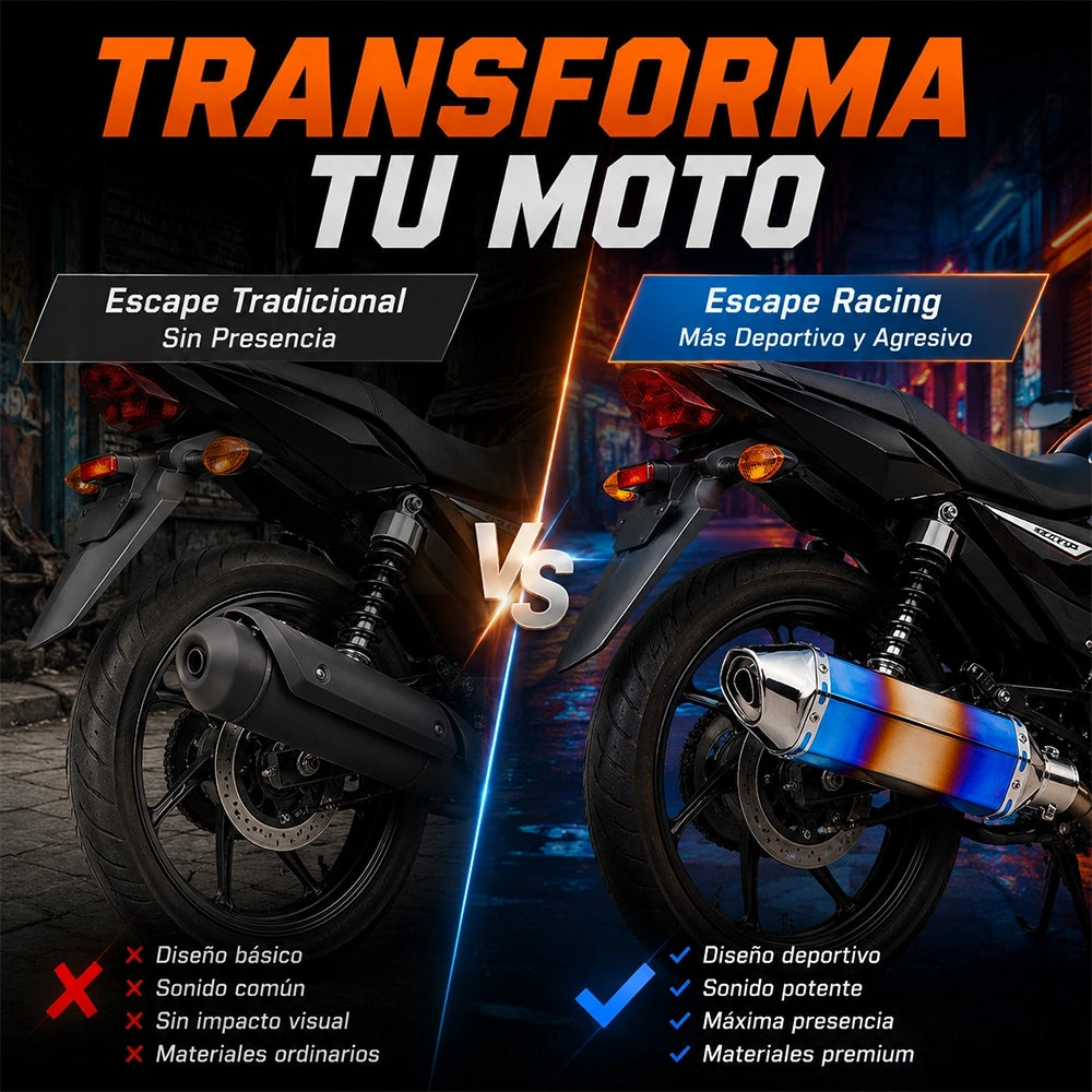 Escape Deportivo Universal para Motocicleta DEEMASO MPQG-C020 Azul Titanio