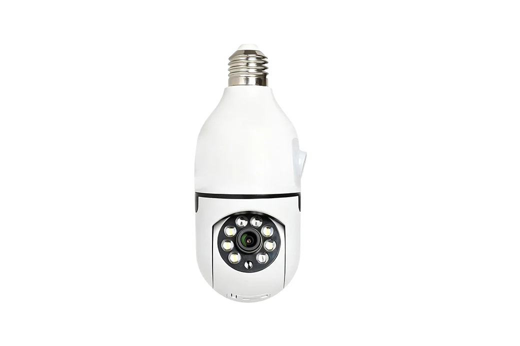 Cámara Bombilla WiFi T-DAY FSJK-A021 2MPX con Doble Lente, Sensor de Movimiento y Visión Nocturna