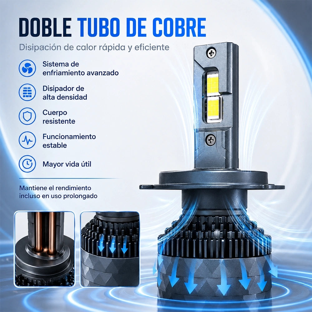 Faro LED DEEMASO M10 9005 490W 68000LM para Automóvil – 1 Par