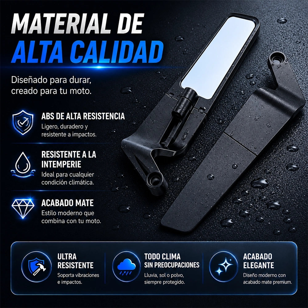 MOTRIVA Espejo Retrovisor Plegable para Motocicleta