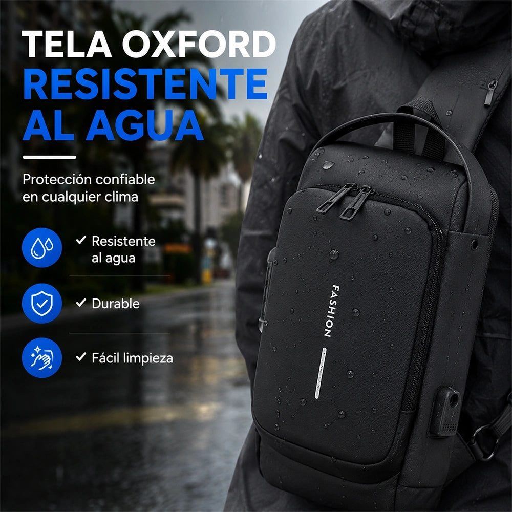 Men's Motorcycle Chest Bag with Combination Lock