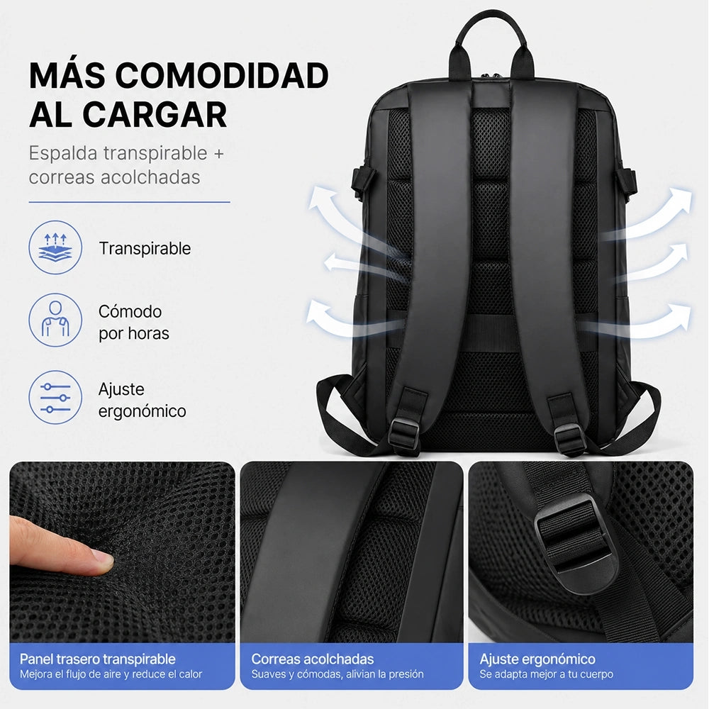 17.3" Laptop Backpack with Reflective Strip Lightweight Bag