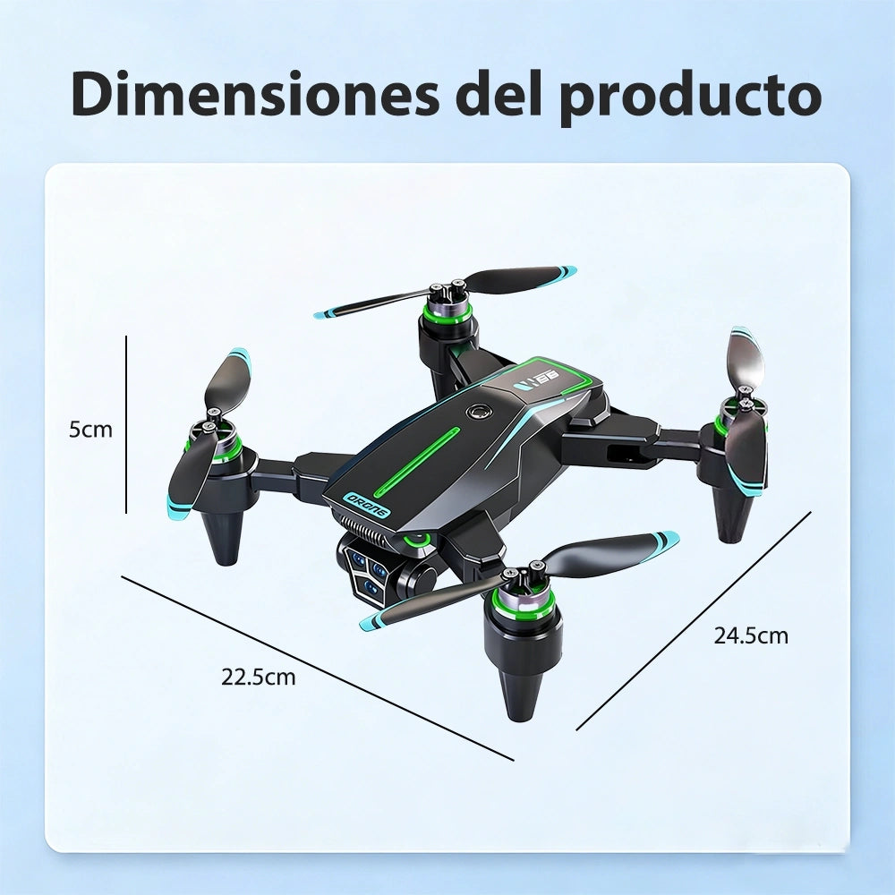 Drone W22HW con Doble Cámara HD + Flujo Óptico, Motor Brushless, Plegable 2.4G, Control WiFi y Batería Extra