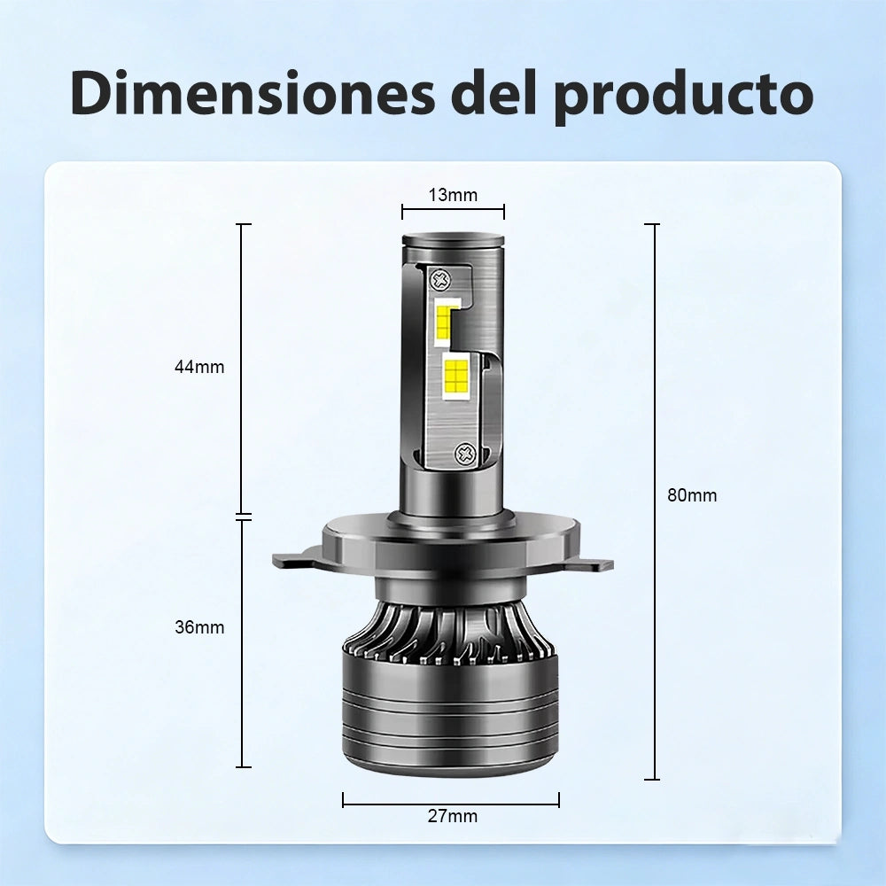 Bombilla LED H11 para Auto, 120W 12000LM, Luz Alta y Baja, Kit de 2 Unidades