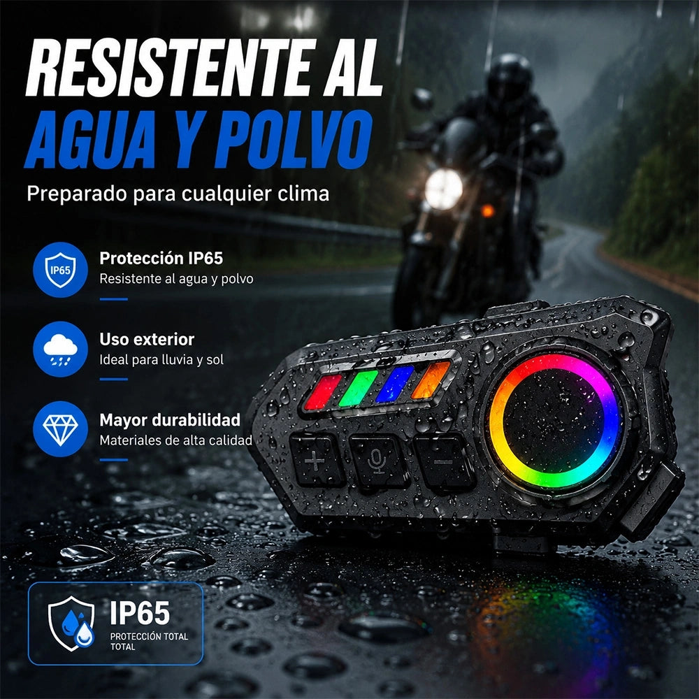 Auricular Bluetooth MTMAX K06A para Casco de Moto con Luz RGB