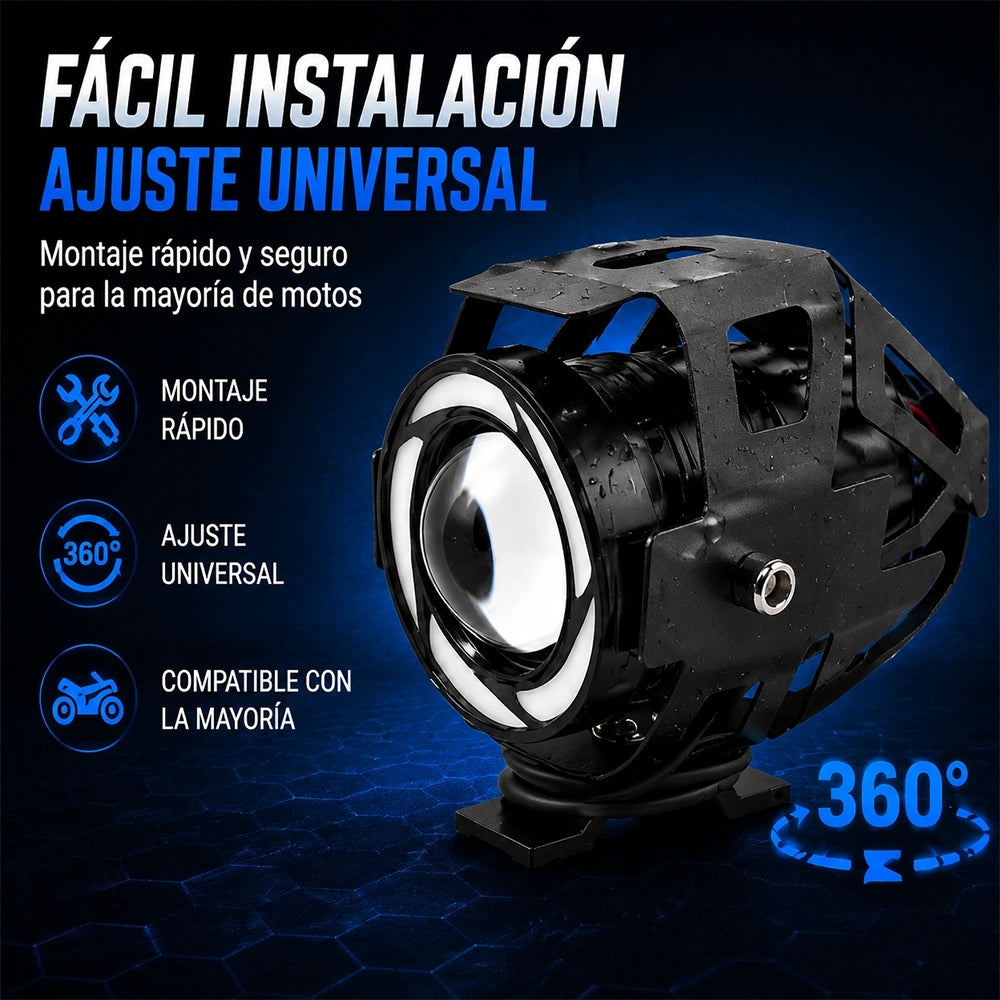 Faro Auxiliar LED U7 de 7 Colores 6W para Motocicleta 12V DEEMASO – MTSD-C090