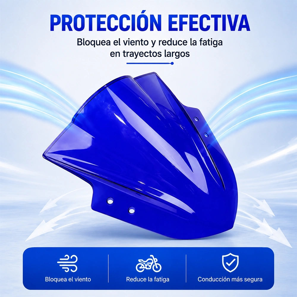 Parabrisas Azul para Motocicleta de PC Resistente al Viento y Polvo | SKU MWPJ-C011