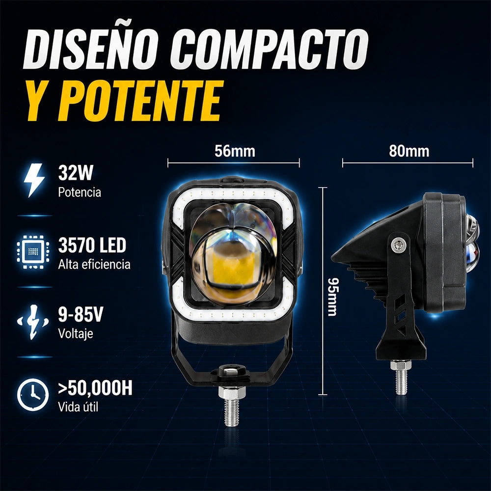 Faro Auxiliar LED Tiburón 16W para Motocicleta DEEMASO – MTSD-C108
