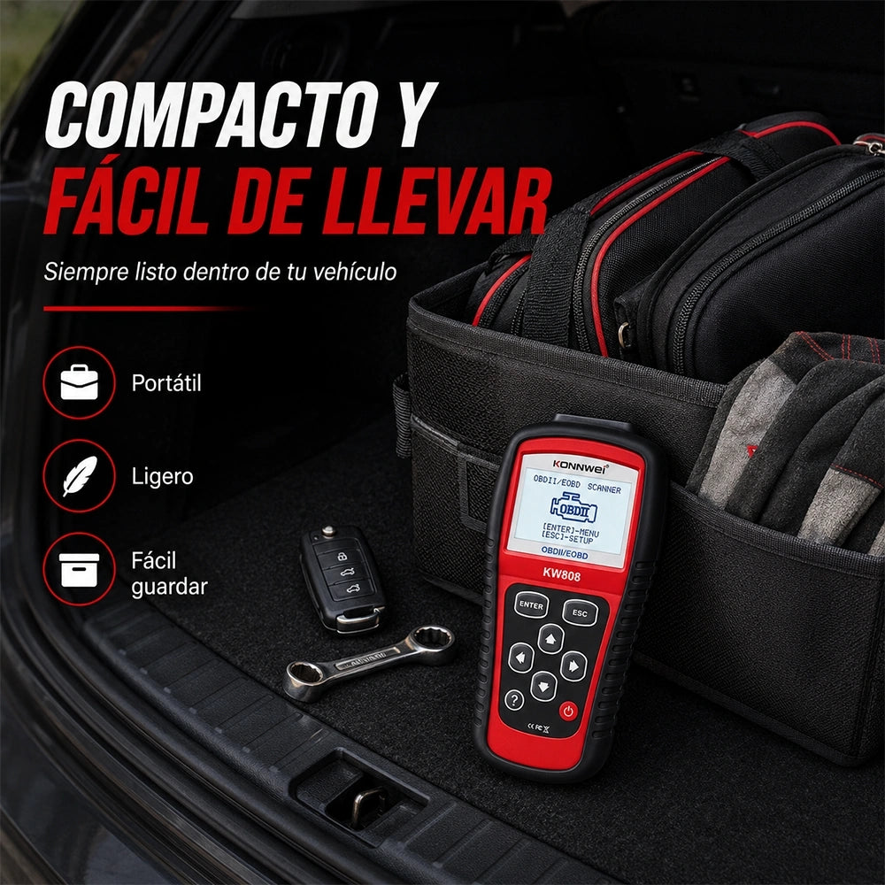 Escáner Automotriz OBD2 KW808 | Lector de Códigos y Diagnóstico Vehicular