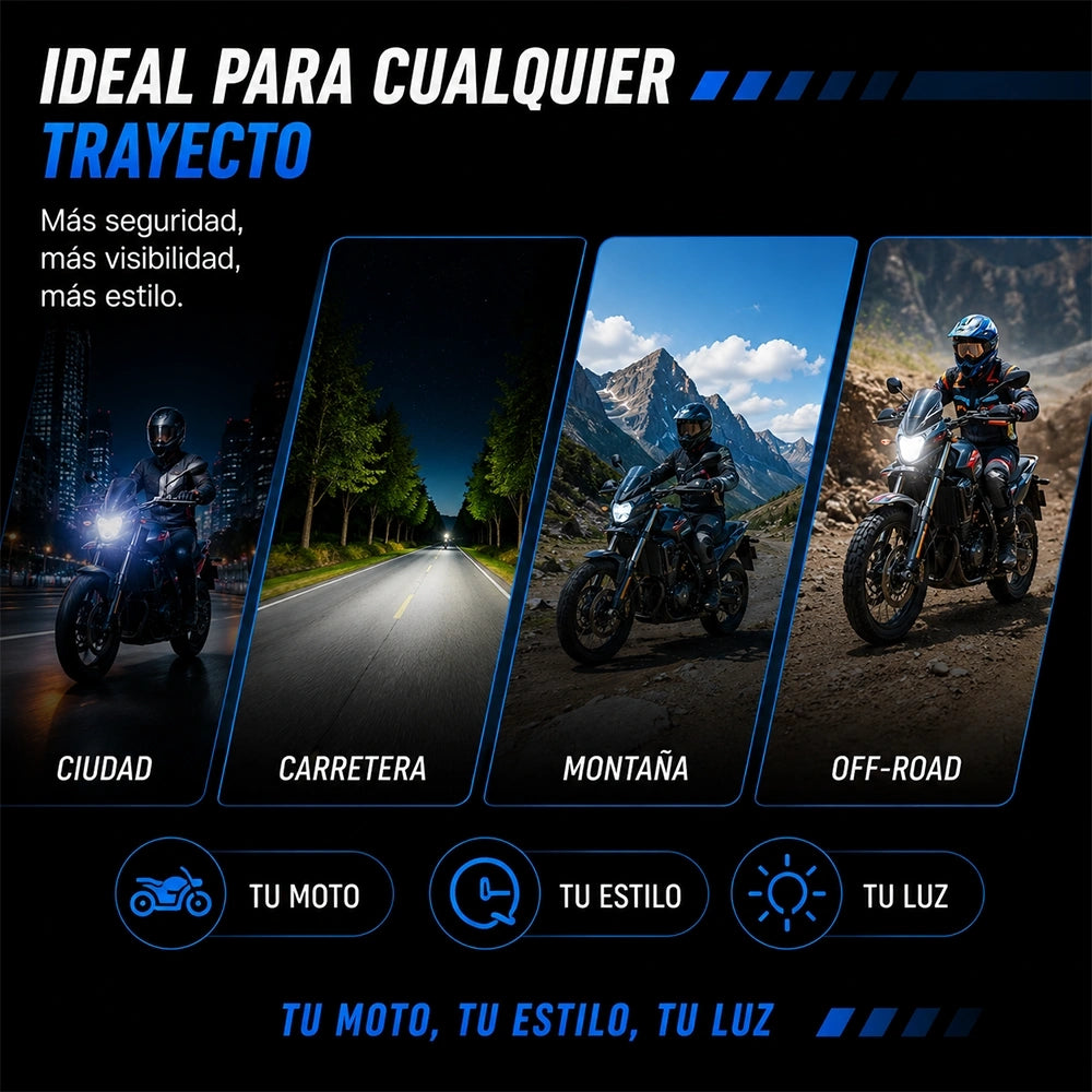 Faro Auxiliar LED U7 de 7 Colores 6W para Motocicleta 12V DEEMASO – MTSD-C090