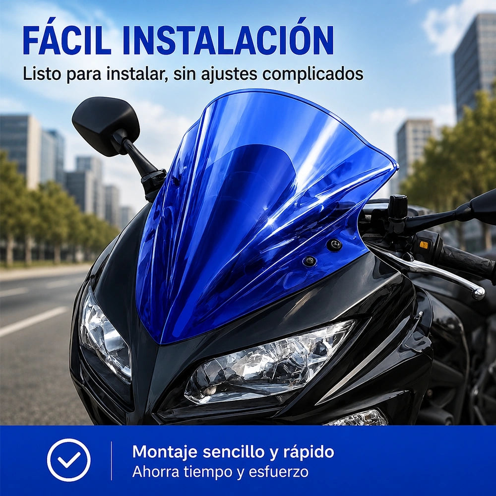 Parabrisas Azul para Motocicleta de PC Resistente al Viento y Polvo | SKU MWPJ-C011