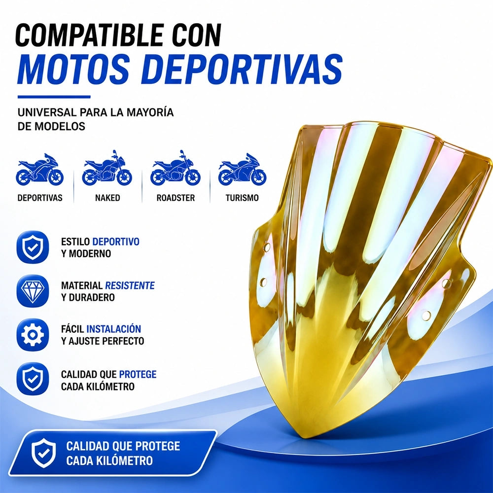 Parabrisas DEEMASO Premium para Motocicleta | Color Dorado MWPJ-C018