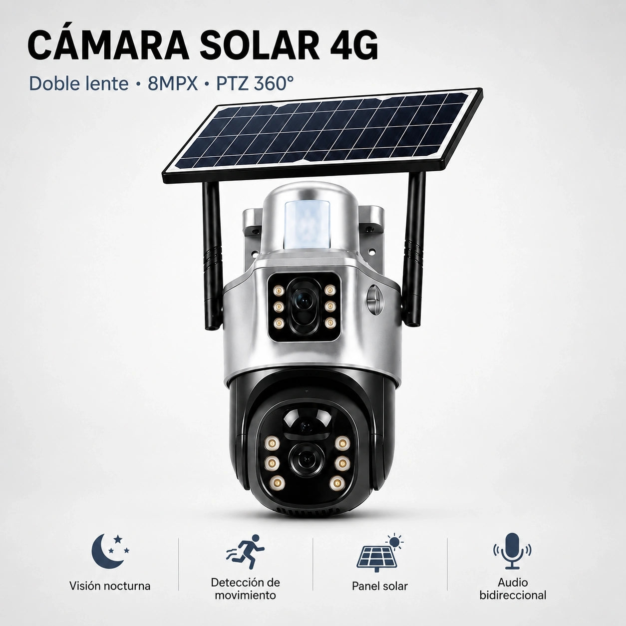 Cámara Solar de Seguridad TDAY 4G Doble Lente 8MPX TYJK-A003