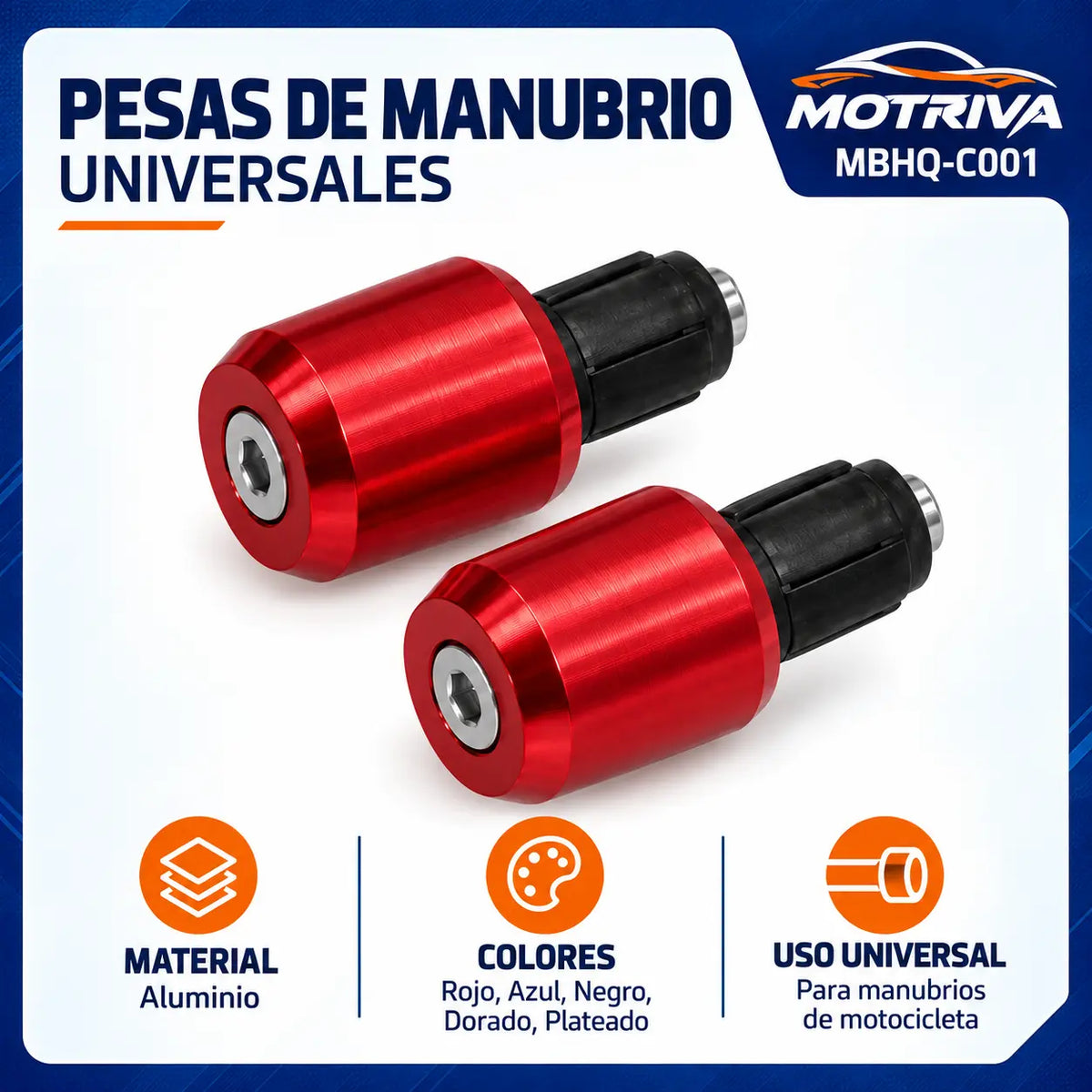 Pesas Universales de Manubrio para Moto MOTRIVA MBHQ-C001