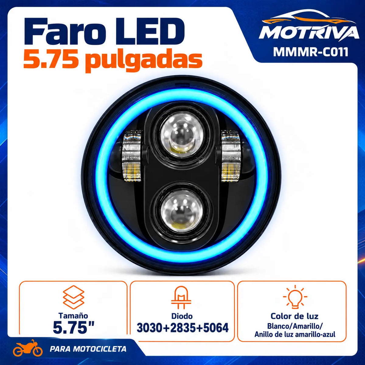 Faro LED 5.75 para Motocicleta MOTRIVA MMMR-C011