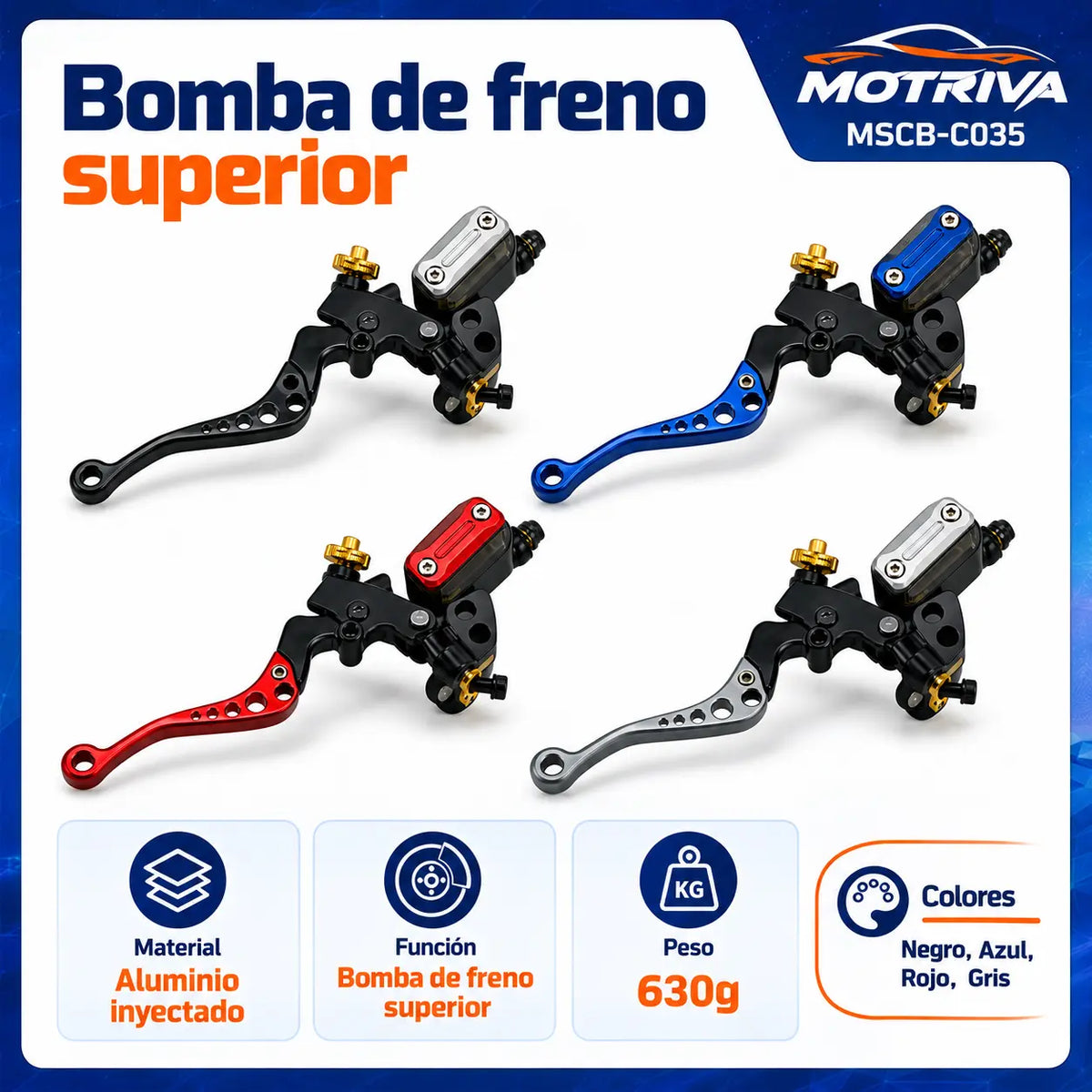 Bomba de Freno Superior de Aluminio MOTRIVA MSCB-C035