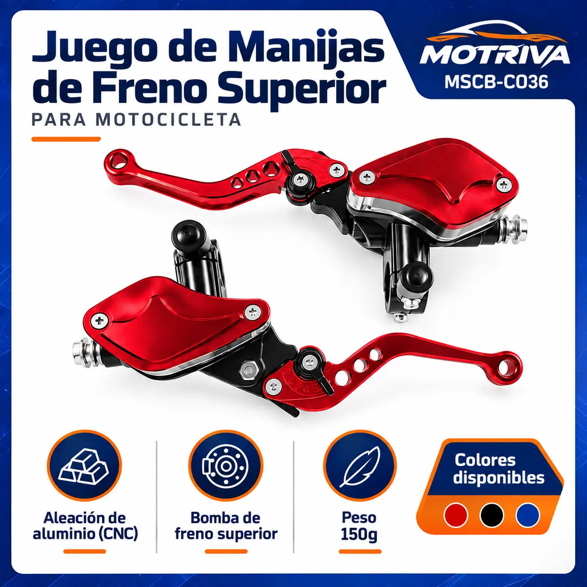 Juego de Manijas de Freno Superior CNC MOTRIVA MSCB-C036