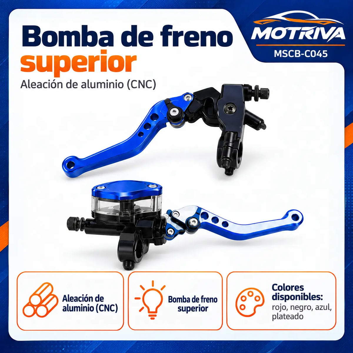 Bomba de Freno Superior CNC para Moto MOTRIVA MSCB-C045
