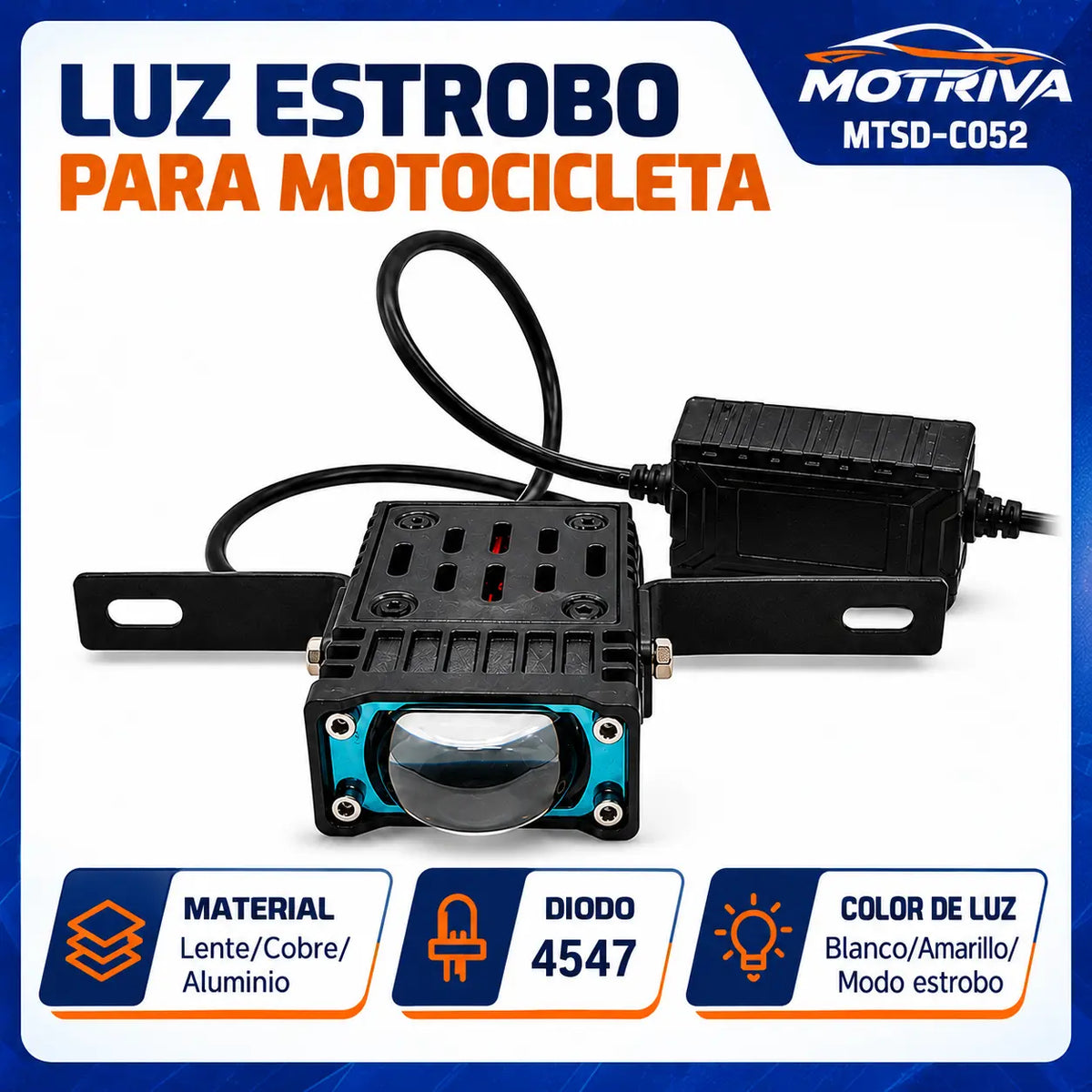 Luz Estrobo LED para Motocicleta MOTRIVA MTSD-C052