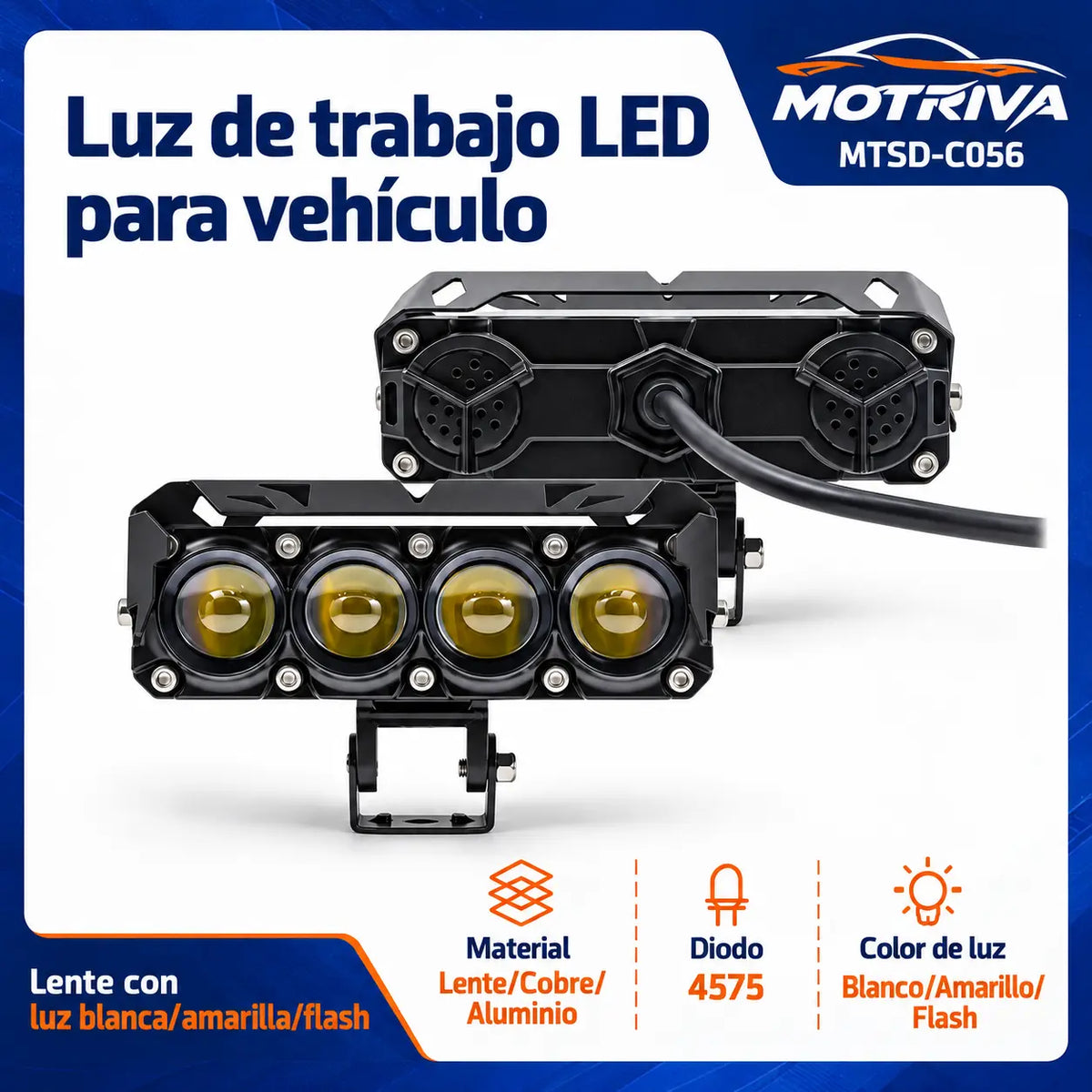 Luz de Trabajo LED para Vehículo MOTRIVA MTSD-C056