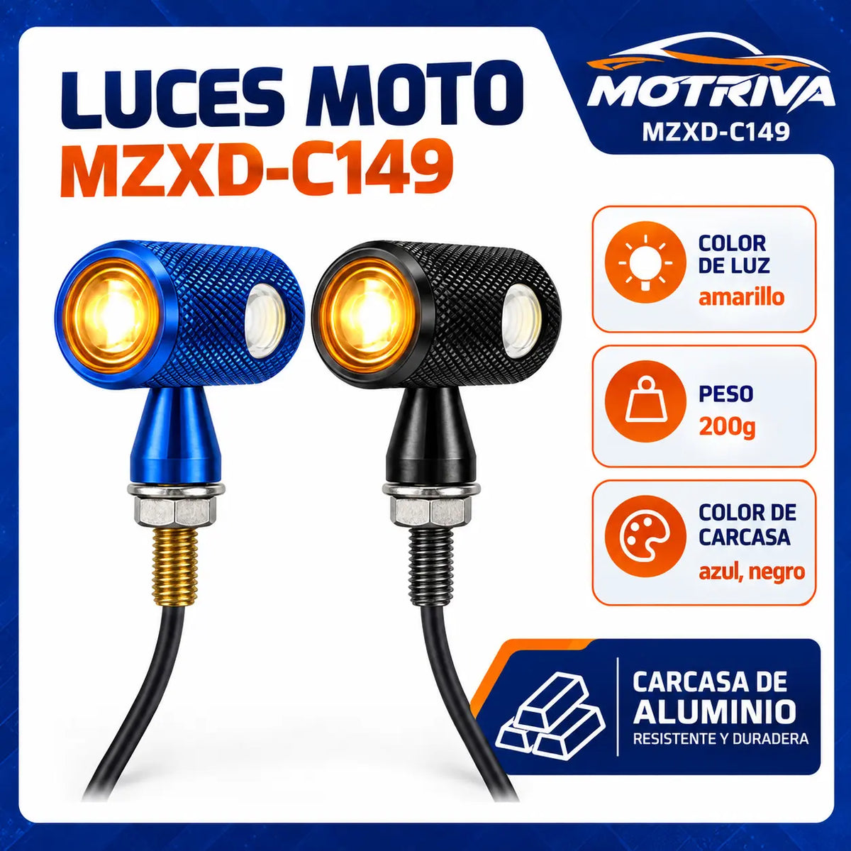 Luces Direccionales LED para Moto MOTRIVA MZXD-C149