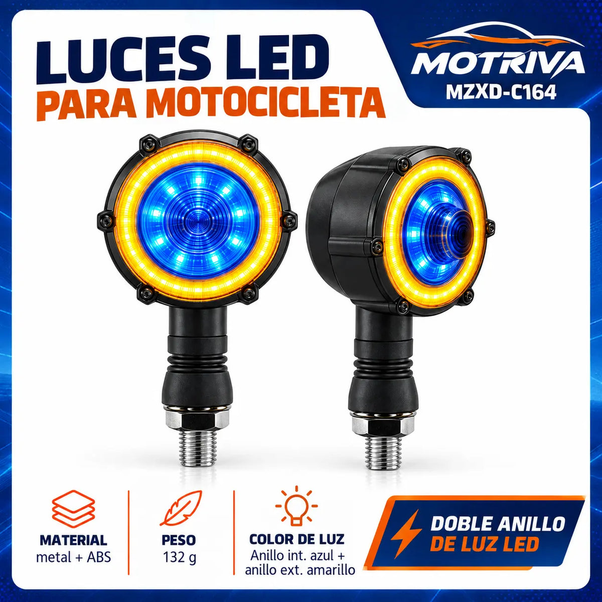 Luces Direccionales LED para Moto MOTRIVA MZXD-C164
