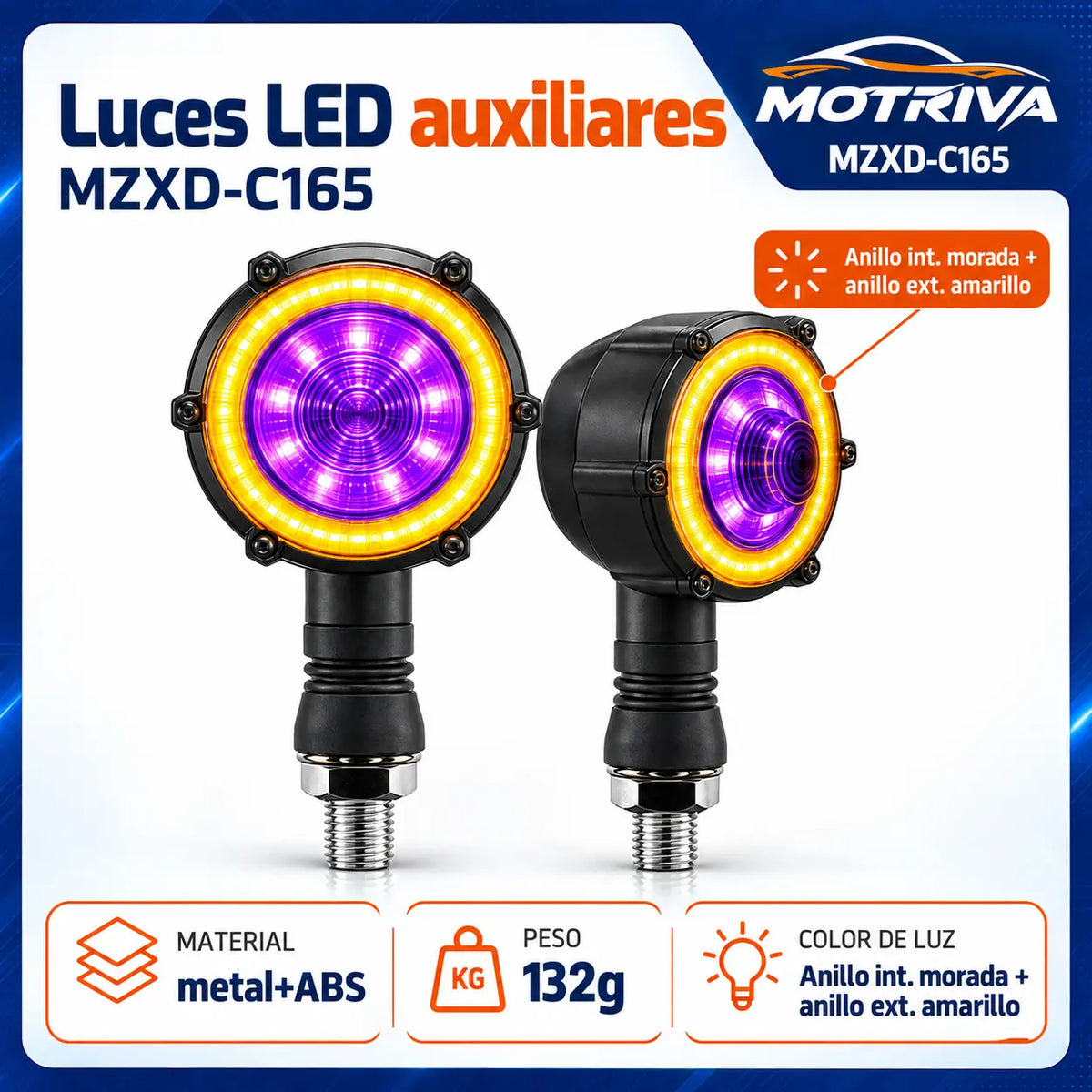 Luces Direccionales LED para Moto MOTRIVA MZXD-C165