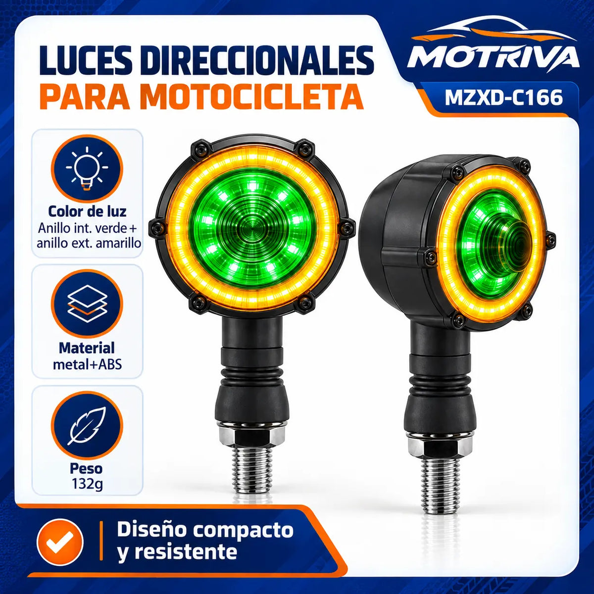 Luces Direccionales LED para Moto MOTRIVA MZXD-C166