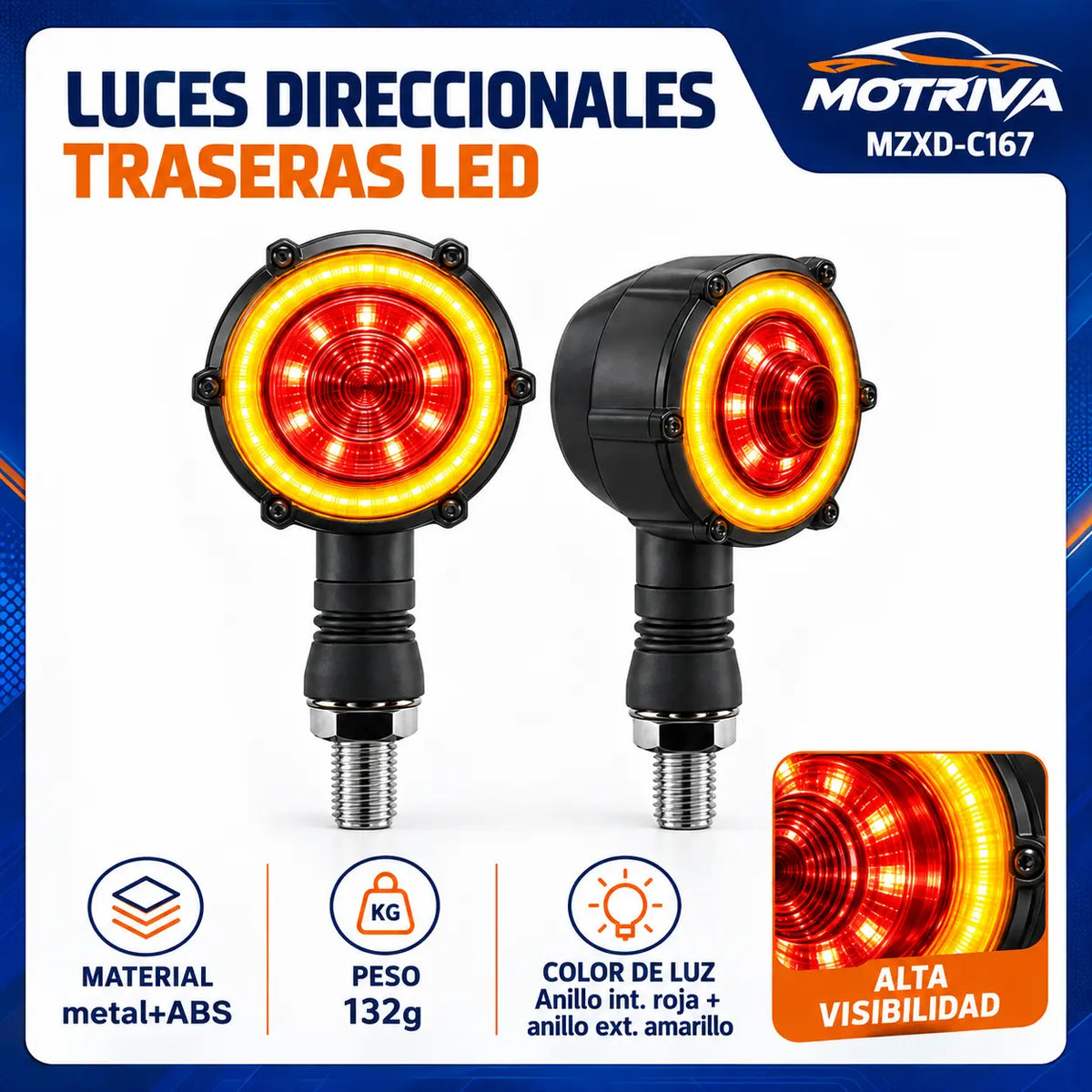 Luces Direccionales LED para Moto MOTRIVA MZXD-C167