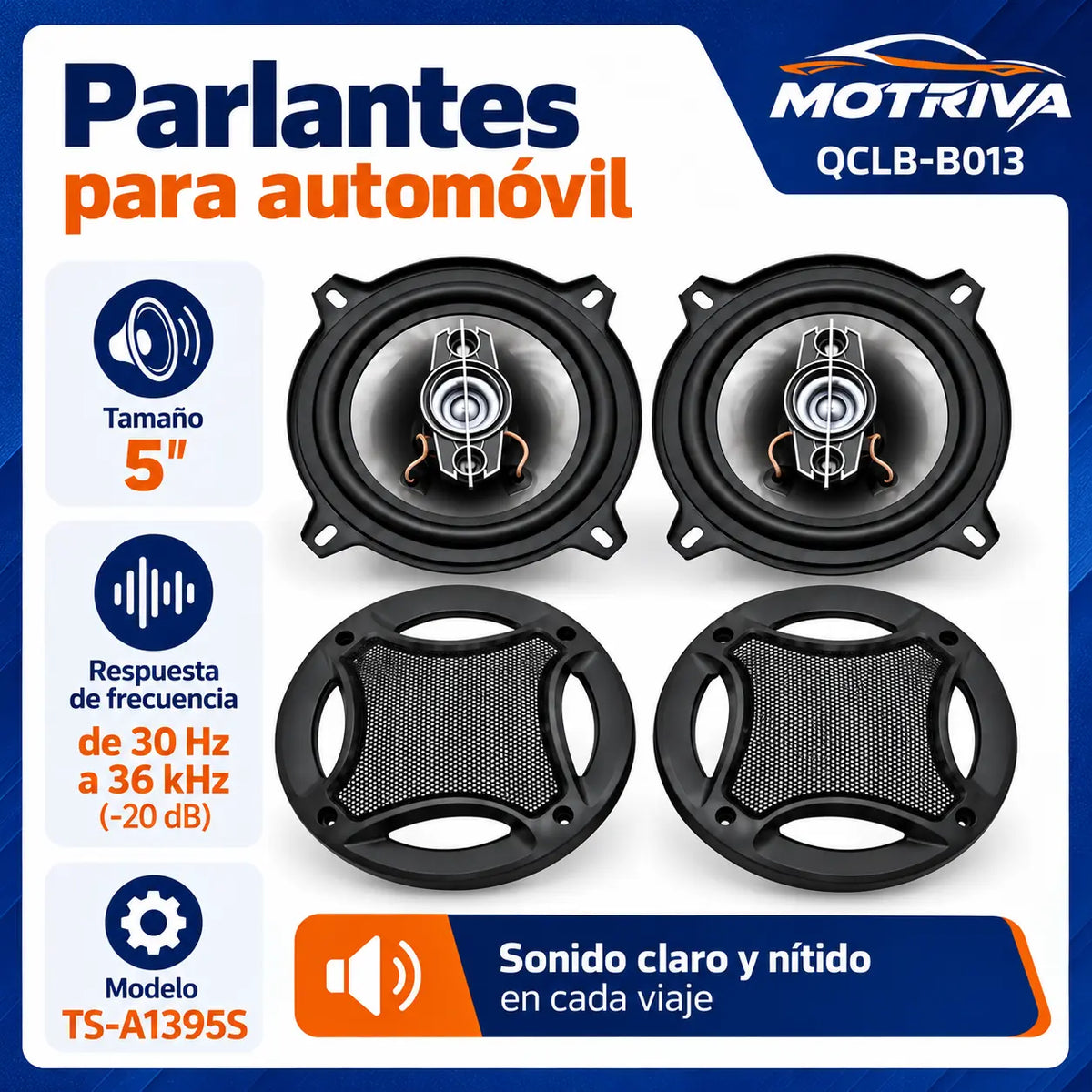 Parlantes de 5 Pulgadas para Auto MOTRIVA QCLB-B013