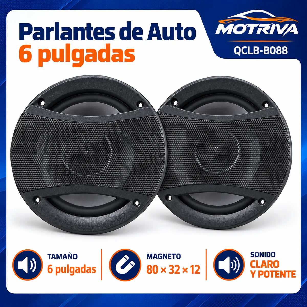 Parlantes de 6 Pulgadas para Auto MOTRIVA QCLB-B088