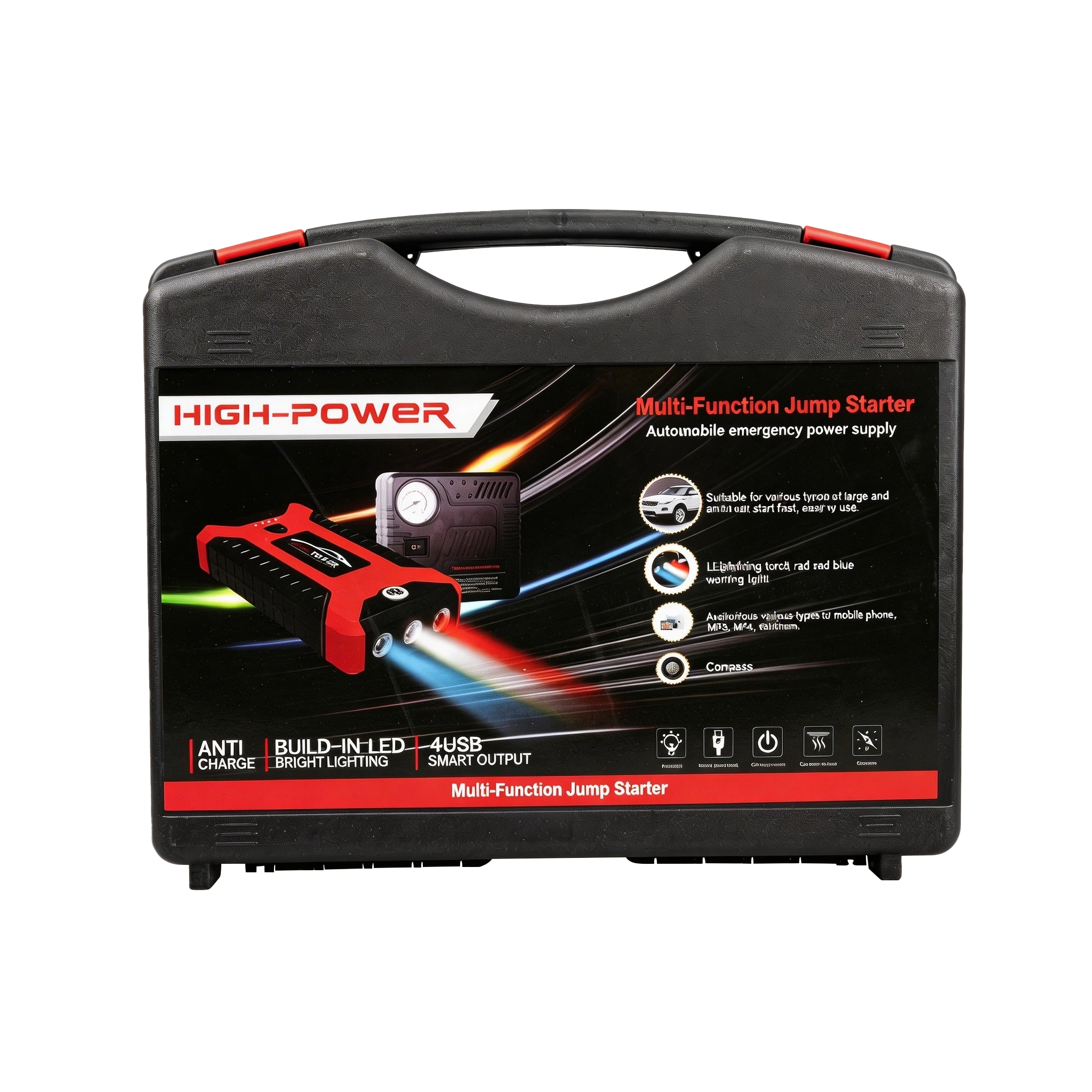 Arrancador de Batería para Auto con Compresor de Aire 29B Kit Completo Portátil USB 5V Cargador Emergencia