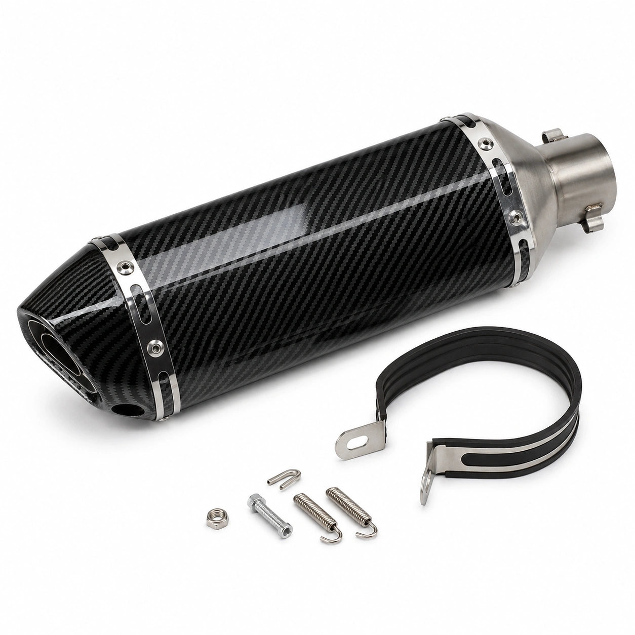 Escape Deportivo DEEMASO MPQG-C001 para Motocicleta con Diseño Fibra de Carbono y Silenciador
